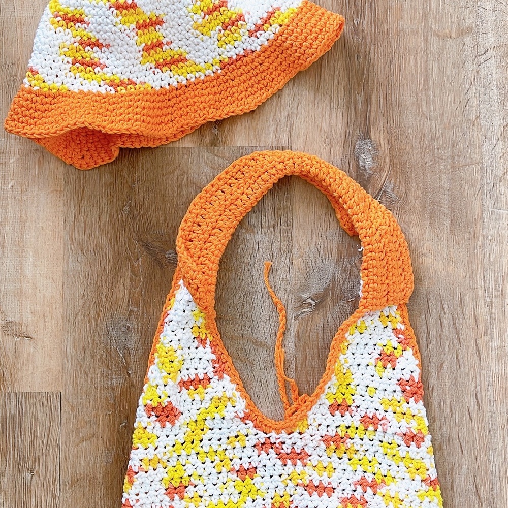 Handmade Crochet Top & Bucket Hat